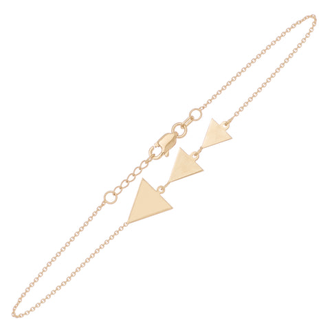 Triangle Cut out Bracelet 7.5" - 14K Yellow Gold
