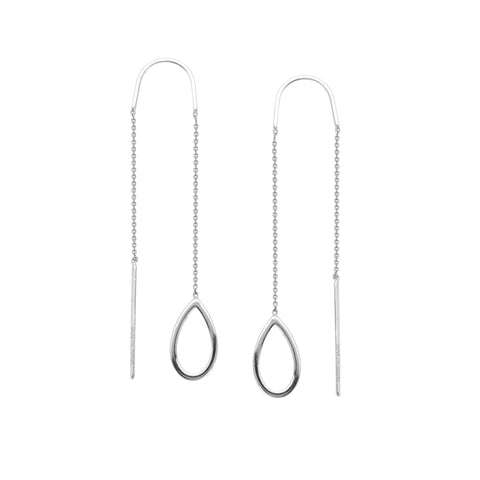 Teardrop Disc Chain Threader Earrings