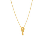 Petite Key Cutout Necklace - 14K Yellow Gold