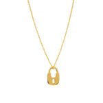 Petite Lock Cutout Necklace - 14K Yellow Gold