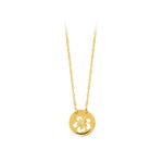 Petite Flower Cutout Disc Necklace - 14K Yellow Gold