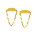 Wedge Shape Chain Dangle Earrings - 14K Yellow Gold