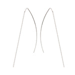 Fancy Bead Wire Threader Earrings - Sterling Silver