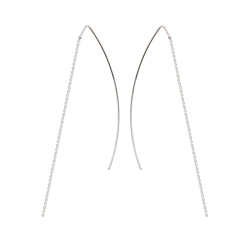 Fancy Bead Wire Threader Earrings - Sterling Silver