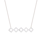 Square CZ Bar Necklace - Sterling Silver