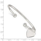 Engravable Heart Bangle Bracelet - Sterling Silver