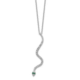 CZ Snake Necklace - Sterling Silver