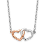 Double Heart Necklace - Sterling Silver - Henry D