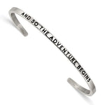 Message Crystal Cuff Bangle - Stainless Steel - Henry D