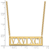 Roman Numeral Date Bar Necklace