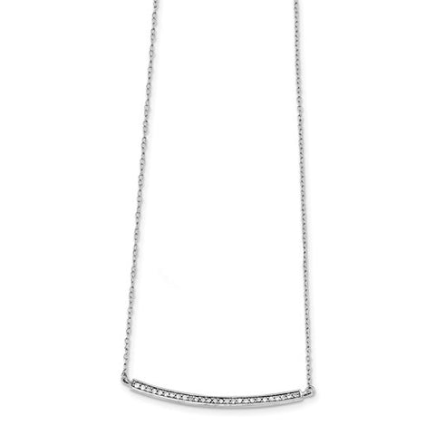 CZ Bar Necklace - Sterling Silver