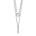 Double Strand CZ Necklace - Sterling Silver